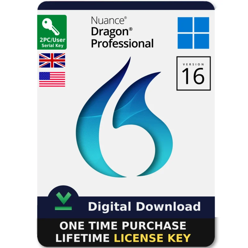 Nuance Dragon Professional Individual 16 English Lifetime License key For Windows